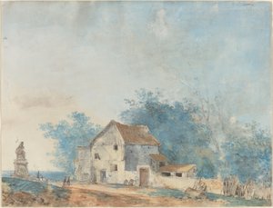 Landschap door Louis Gabriel Moreau the Elder