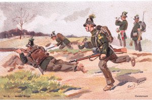 Carabiniers, ansichtkaart, 1920s door Louis Geens