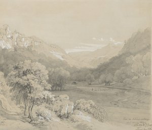 Een uitzicht op Cavi in de Sabijnse heuvels, 1848 door Louis Gurlitt
