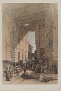 Egypte en Nubië, Deel III: Bazaar van de Zijdehandelaren, Caïro, 1848 door Louis Haghe