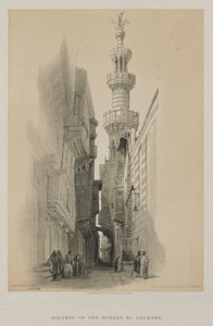 Egypte en Nubië, Deel III: De Minaret van de Moskee El Rhamree, 1848 door Louis Haghe