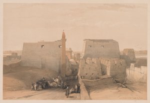 Egypte en Nubië: Deel II - Nr. 38, Grote ingangen van de Tempel van Luxor, 1838 door Louis Haghe
