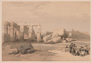 Egypte en Nubië: Deel II - Nr. 4, Fragmenten van de Grote Kolossen, bij het Memnonium door Louis Haghe