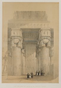 Egypte en Nubië, Deel II: Uitzicht vanuit de Portiek van de Tempel van Dendera door Louis Haghe