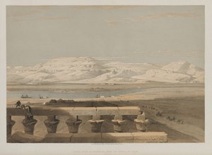 Egypte en Nubië, Deel I: Libische Bergketen, vanaf de Tempel van Luxor door Louis Haghe