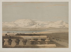 Egypte en Nubië, Deel I: Libische Bergketen, vanaf de Tempel van Luxor door Louis Haghe