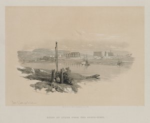 Egypte en Nubië, Deel I: Ruïnes van Luxor vanuit het Zuidwesten door Louis Haghe