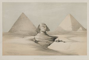Egypte en Nubië, Volume I: De Grote Sfinx, Piramides van Gezeeh, 1846 door Louis Haghe