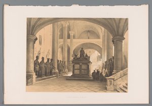 Graftombe van Maximiliaan I te Innsbruck door Louis Haghe