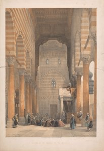 Interieur van de moskee van de Metwalys door Louis Haghe