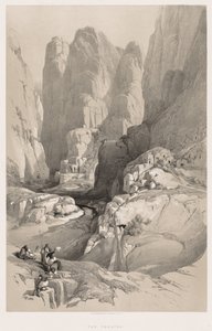 Het Heilige Land, Syrië, Idumea, Arabië, Egypte & Nubië (Vol. III): Ingang naar Petra door Louis Haghe