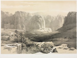 Het Heilige Land, Syrië, Idumea, Arabië, Egypte & Nubië (Vol. III): Petra, kijkend naar het zuiden door Louis Haghe