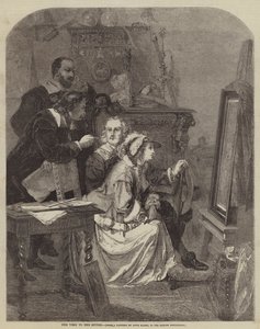 Het bezoek aan het atelier door Louis Haghe