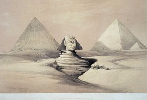De grote Sfinx van Gizeh door Louis Haghe