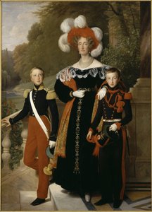 Koningin Marie-Amélie met haar kinderen door Louise Marie Jeanne Hersent