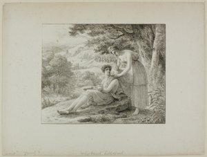 Twee Figuren in een Landschap door Louis Hersent