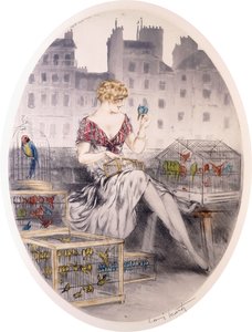 Meisje met Grasparkieten, ca. 1920s-30s