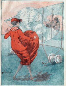 De gunstige wind: helix die gluurt. Illustratie door Louis Icart voor het tijdschrift 