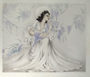 Blauweregen door Louis Icart