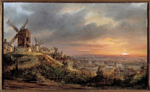 Parijs gezien vanaf Montmartre door Louis Jacques Mande Daguerre