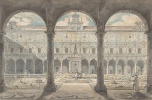 Klooster van de Certosa di San Martino, Napels door Louis Jean Desprez