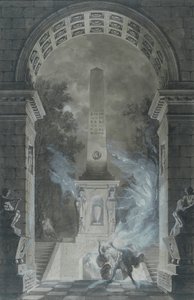 Scène uit de tragedie van Semiramis door Voltaire