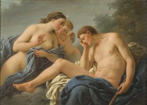 Diana en Endymion door Louis Jean François Lagrenée