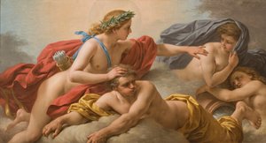 De zon verdrijft de winden en stormen door Louis Jean Francois I Lagrenee