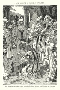 David gezalfd door Samuel in Bethlehem