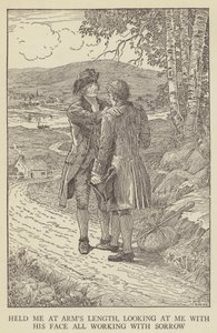 Illustratie voor Kidnapped door Robert Louis Stevenson door Louis John Rhead