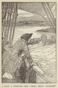 Illustratie voor Kidnapped door Robert Louis Stevenson door Louis John Rhead