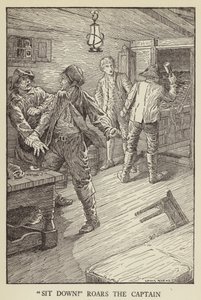 Illustratie voor Kidnapped door Robert Louis Stevenson door Louis John Rhead