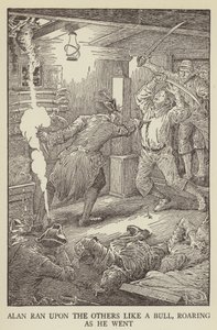 Illustratie voor Kidnapped door Robert Louis Stevenson door Louis John Rhead