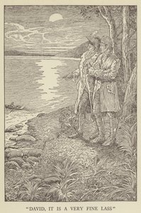 Illustratie voor Kidnapped door Robert Louis Stevenson door Louis John Rhead