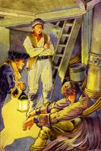 Illustratie voor Kidnapped door Robert Louis Stevenson door Louis John Rhead