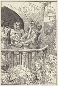 Kleine John sneed haastig de boeien van Will Stutely door door Louis John Rhead