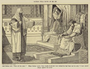Nathan vertelt David over zijn zonde door Louis John Rhead