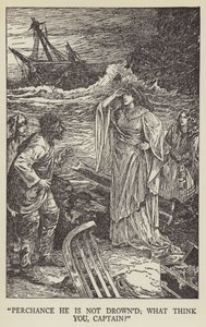 Misschien is hij niet verdronken; wat denk je, kapitein? door Louis John Rhead