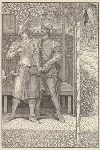 Robin Hood en Marian in hun prieel door Louis John Rhead