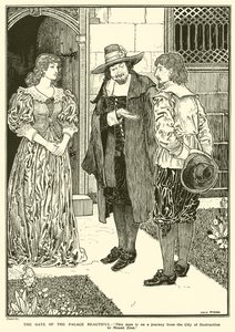 De poort van het prachtige paleis door Louis John Rhead