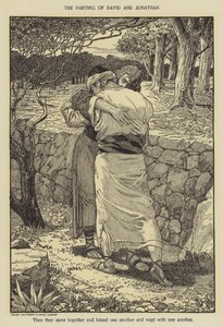 Het afscheid van David en Jonathan door Louis John Rhead