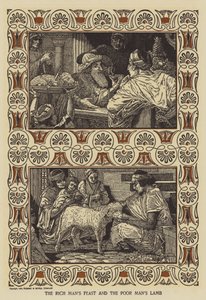 Het feest van de rijke man en het lam van de arme man door Louis John Rhead