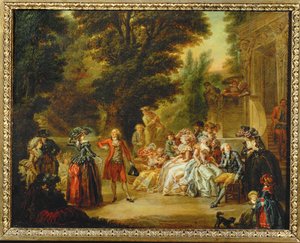 Menuet onder de eik door Louis Joseph (1731-98) Watteau