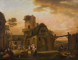 Vier uren van de dag: Nacht door Louis Joseph (Watteau de Lille)(attr. to) Watteau