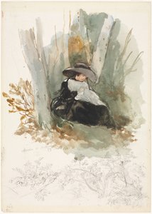 Marie à Bellevue, 1858 door Louis Joseph Gallait