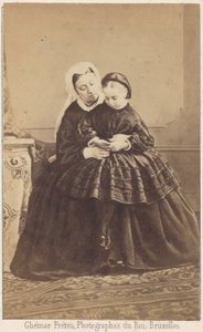 Koningin Victoria en haar kleindochter door Louis Joseph Ghemar