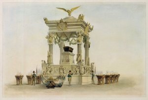 De kist van Napoleon I Bonaparte (1769-1821) in de kerk van Les Invalides (Parijs, Frankrijk) door Louis Jules Arnout