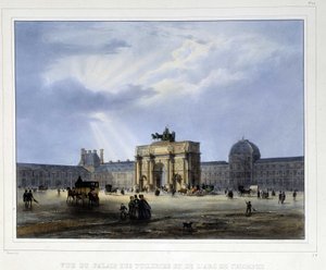 Palais des Tuileries et arc de Triomphe du Carrousel - in “Paris en 1837” door Arnout