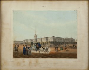 Het admiraliteit in Sint-Petersburg, eind 1840s door Louis Jules Arnout