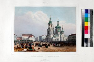 Het Sennaya-plein en de Verlosserkerk in Sint-Petersburg